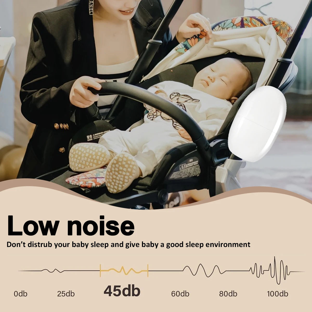 Balanelle électrique portable pour bébé – Balancelle vibrante à 5 vitesses