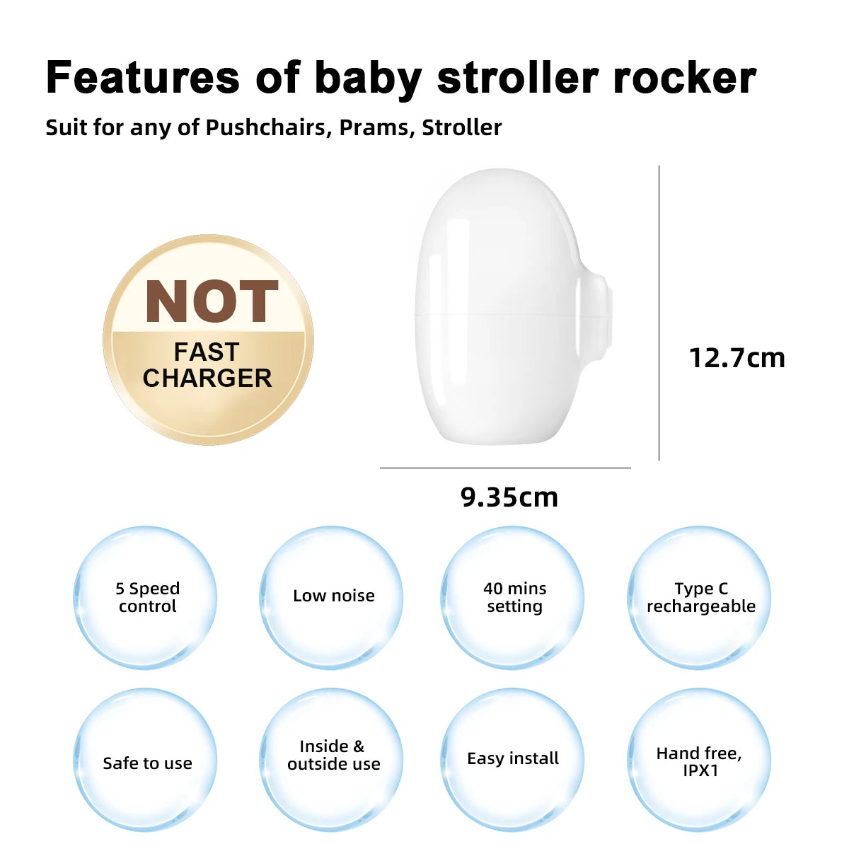 Balanelle électrique portable pour bébé – Balancelle vibrante à 5 vitesses